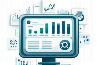 Icon of a dashboard with graphs and charts.